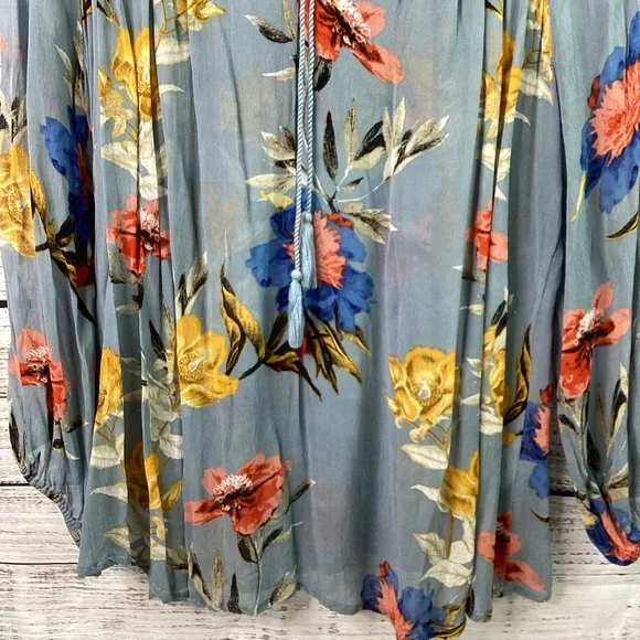 💙Lucky Brand - Floral, Botanical Sheer Blouse - Picture 2 of 10